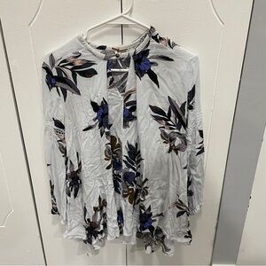 Free People White Electric Orchid Print Swing Tunic